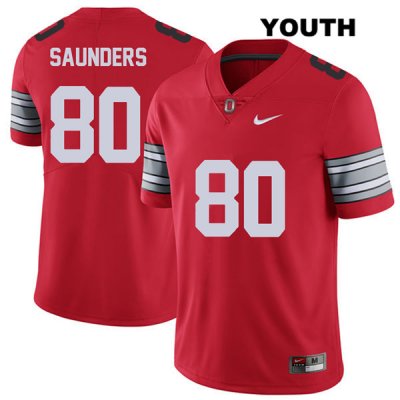 Youth NCAA Ohio State Buckeyes C.J. Saunders #80 College Stitched 2018 Spring Game Authentic Nike Red Football Jersey AZ20N55RD